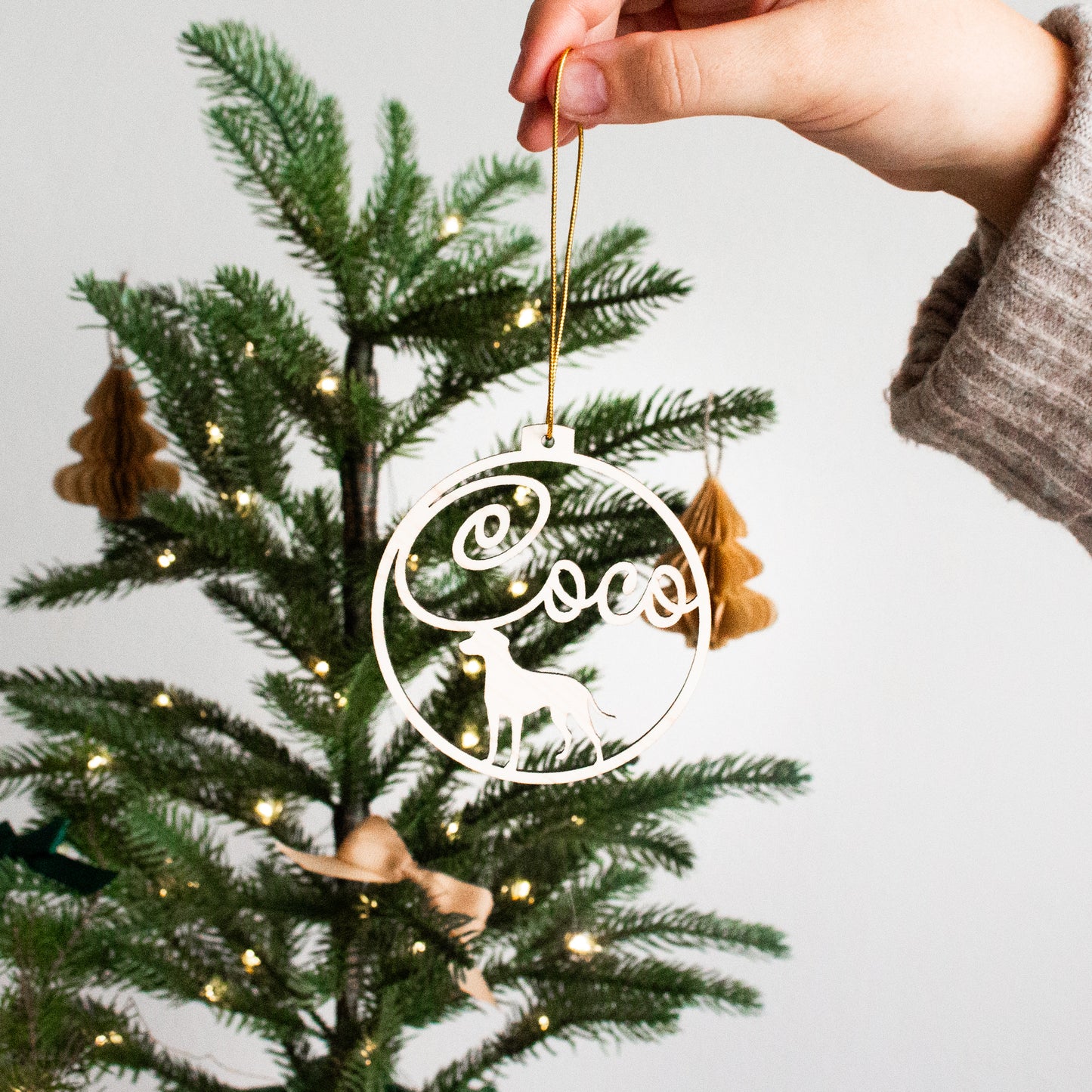 Wooden Dog's Christmas Ornament  | 270+ breed's silhouettes or Download your foto