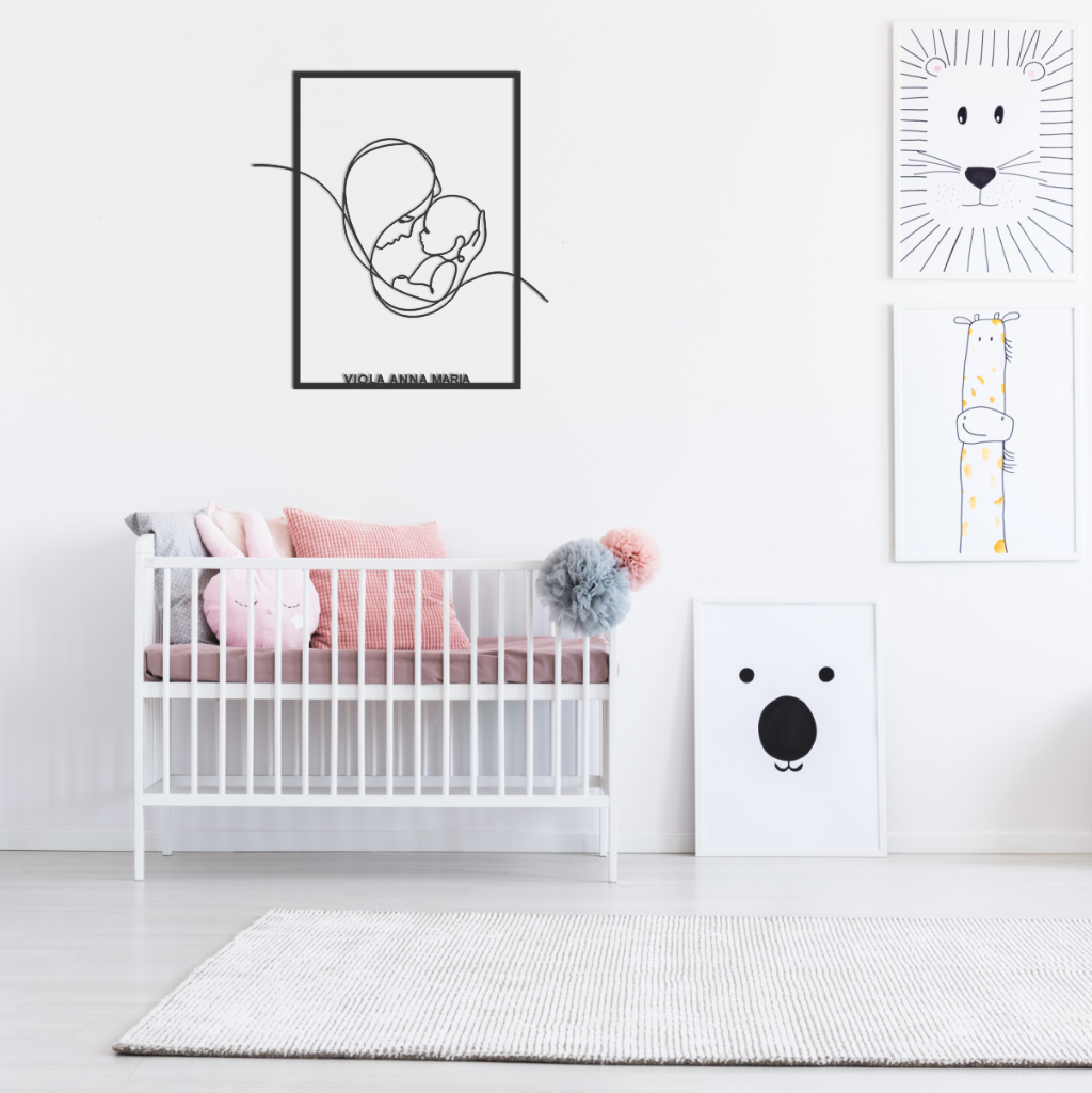 Mother's hug Mother's Day gift - Wooden interior panel - newborn - christening - gift - ecodecor.f