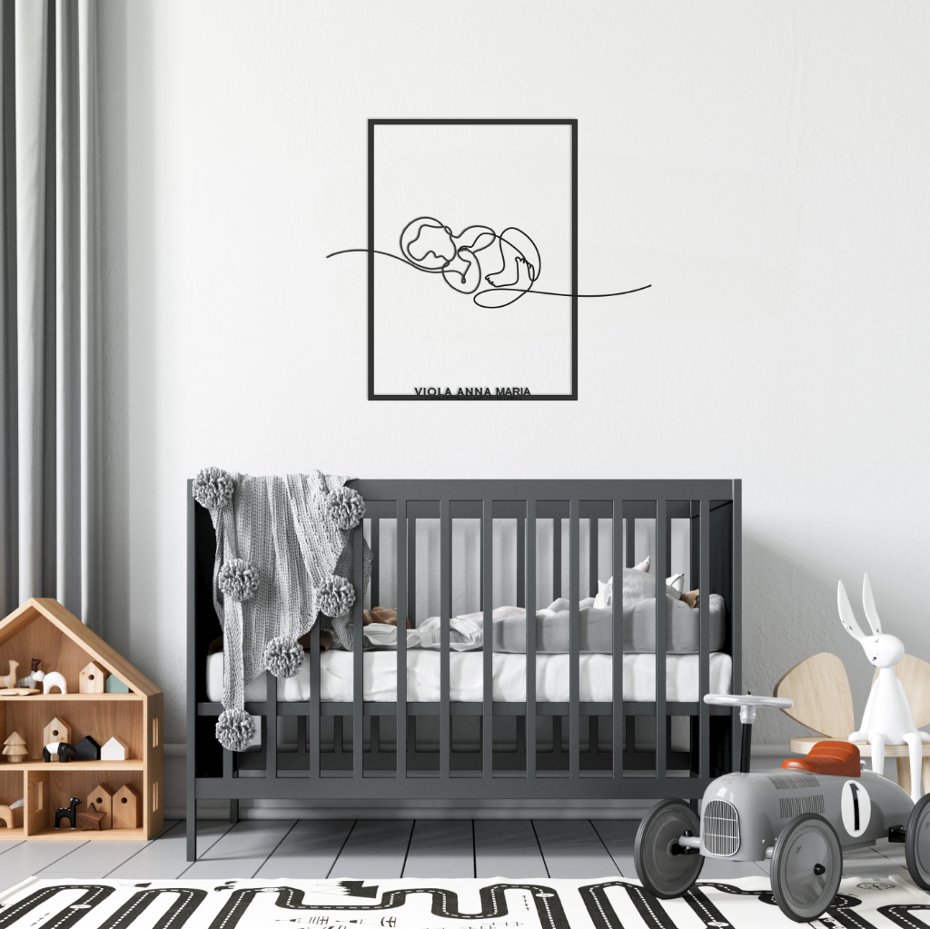 Life line - Wooden interior panel - gift for newborn christening - ecodecor.f