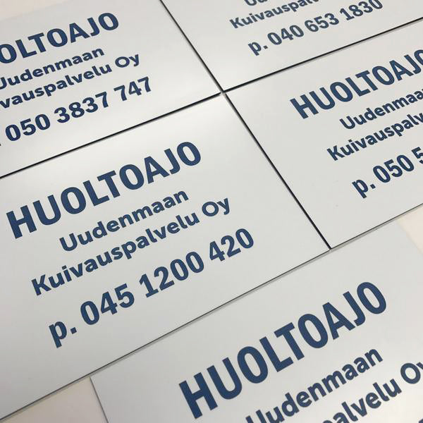 Wartungsschild mit eigenem Text - ecodecor.fi