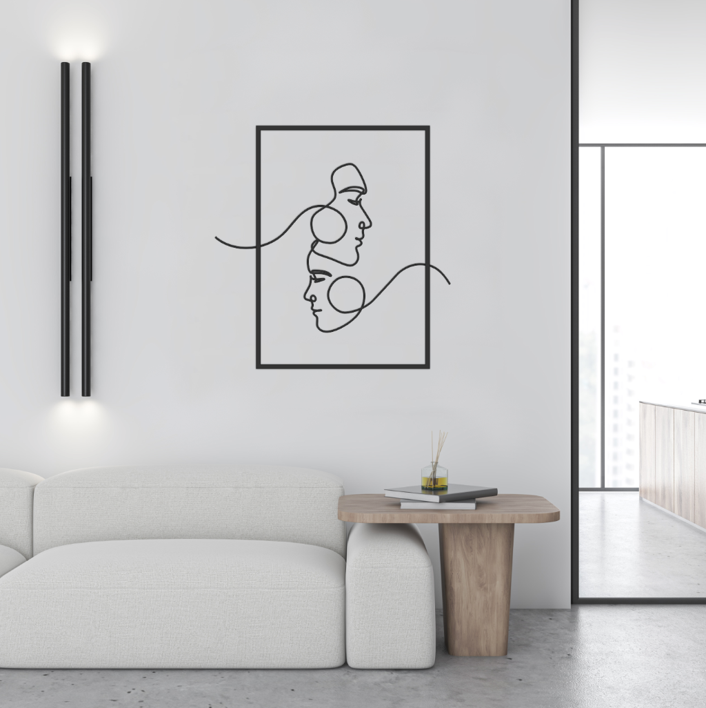 Interior painting Woman Man Wooden Design Painting - ECO DECOR